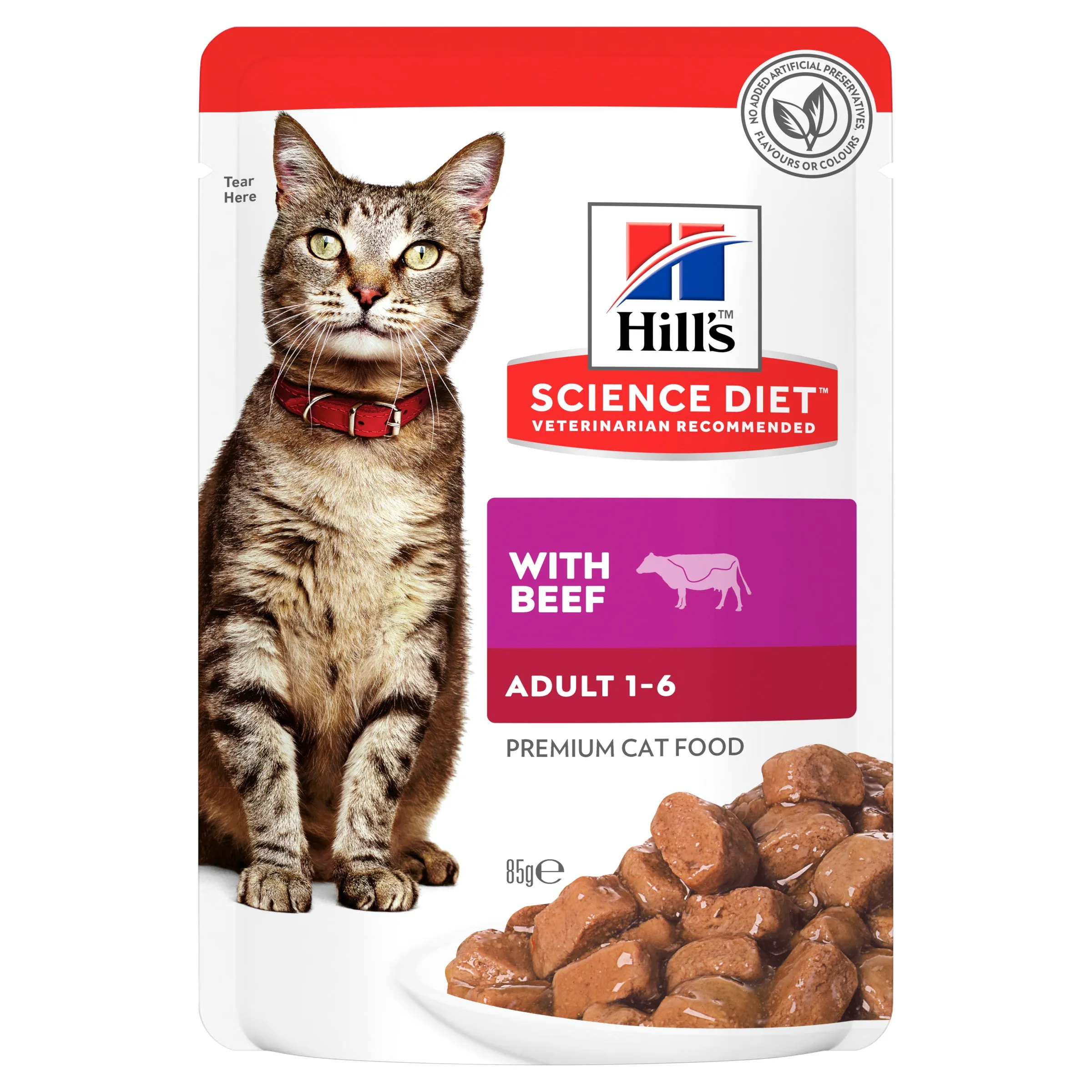 Hill's Science Diet Adult Beef Pouch Cat Food 85g x 12