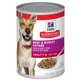 Hill's Science Diet Dog Food Can Adult Beef & Barley Entrée