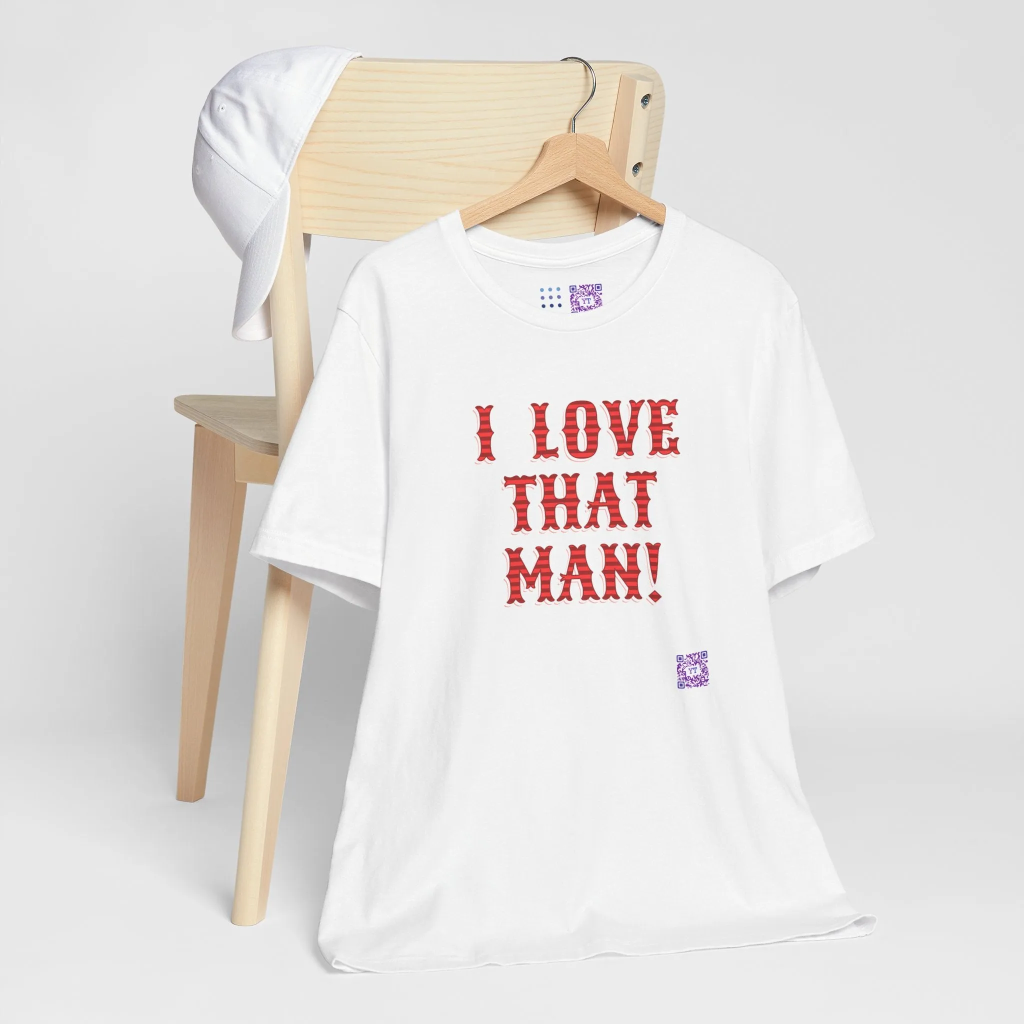 I Love That Man T-Shirt, Retro Font T-Shirt for Couples, Funny Valentine's Day Present, Casual Statement Tee, Bold Text Shirt