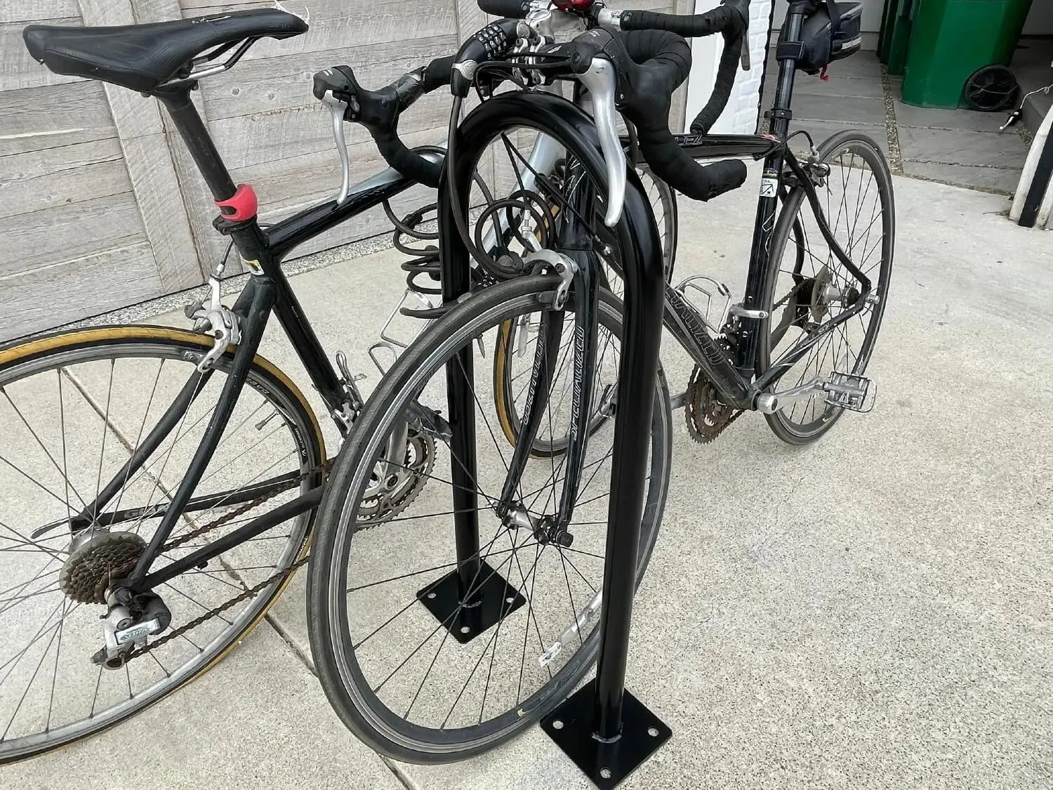 In Ground Bike Rack | U Shaped, Commercial, Outdoor, 1 Loop, Galvanized Steel | Black, 14.5" x 34"