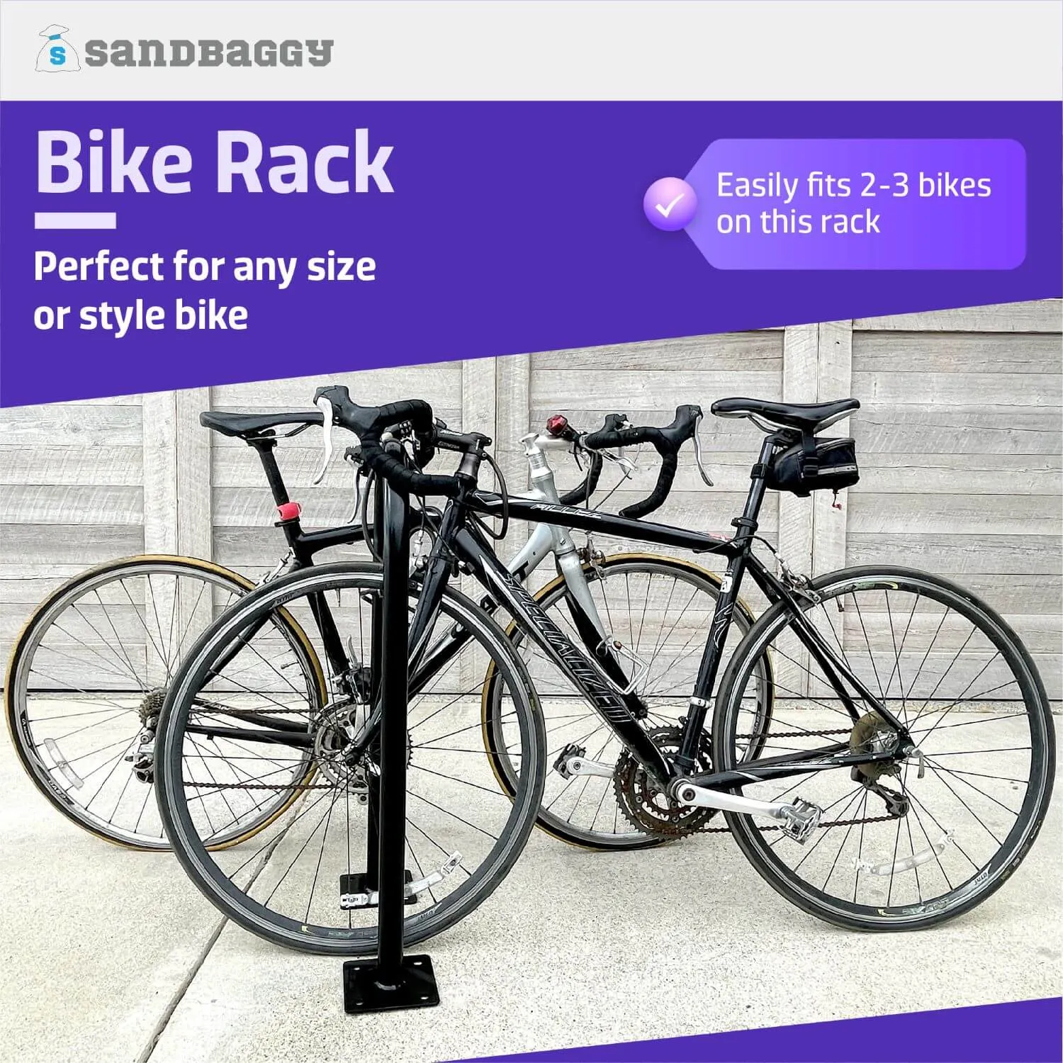 In Ground Bike Rack | U Shaped, Commercial, Outdoor, 1 Loop, Galvanized Steel | Black, 14.5" x 34"