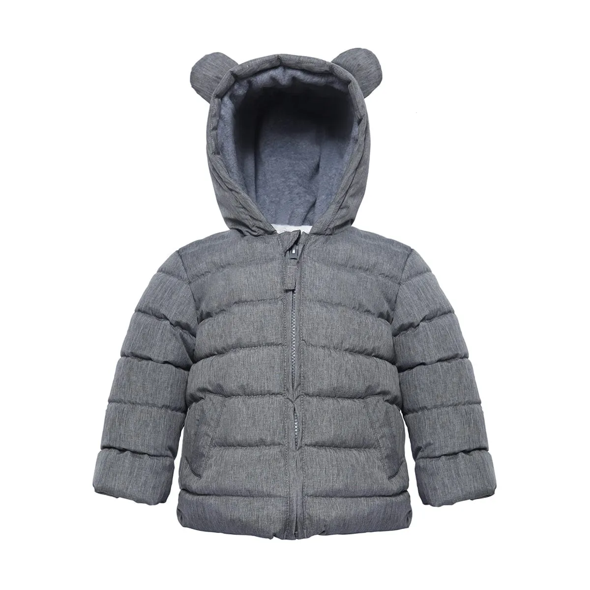 Infant Boys' Fleece Hooded Puffer Jacket