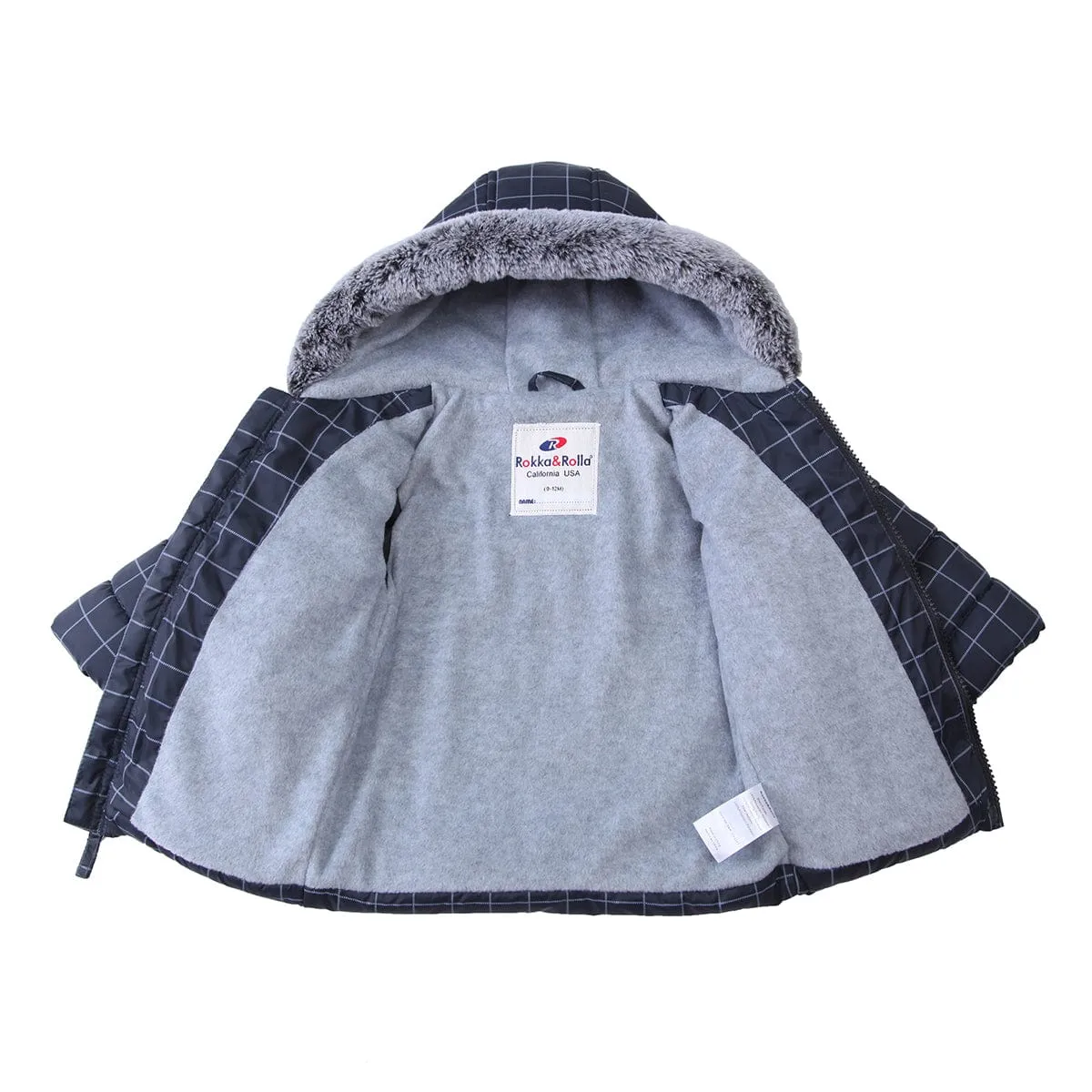 Infant Boys' Fleece Hooded Puffer Jacket