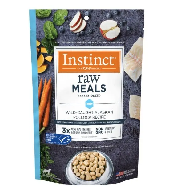 Instinct Freeze-Dried Raw Meals Grain-Free Wild-Caught Alaskan Pollock Recipe Dog Food