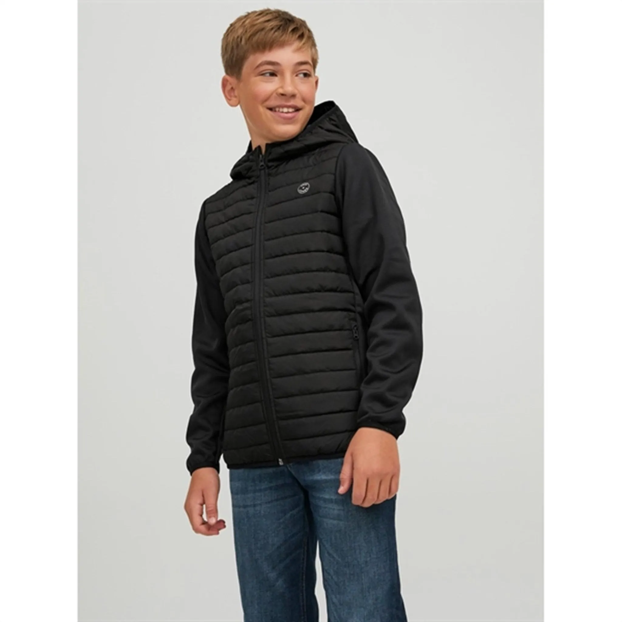 Jack & Jones Junior Black Multi Quilted Transitional Jacket Noos