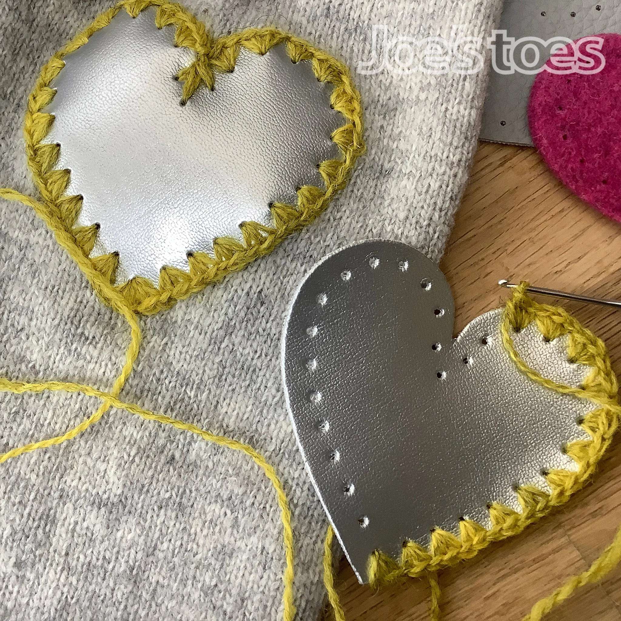 Joe's Toes Heart Shape Sew On Patches