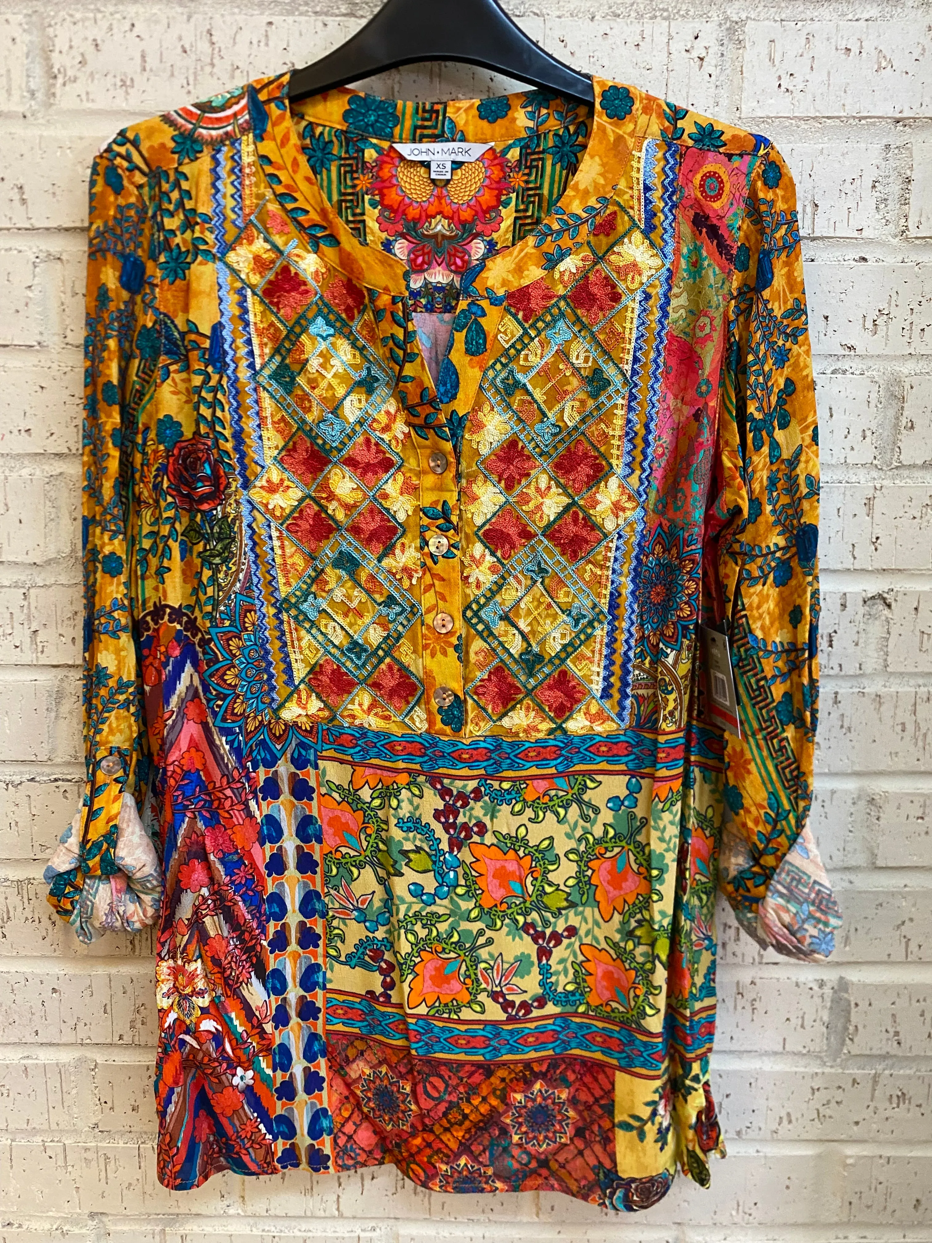 John Mark Embroidered Button Up Tunic