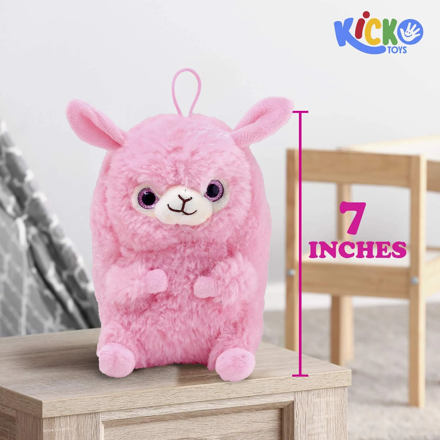 Kicko Huggable Plush Lamb - 7 Inch - 1 Piece Assorted Colors - Stuffed Farm Animals