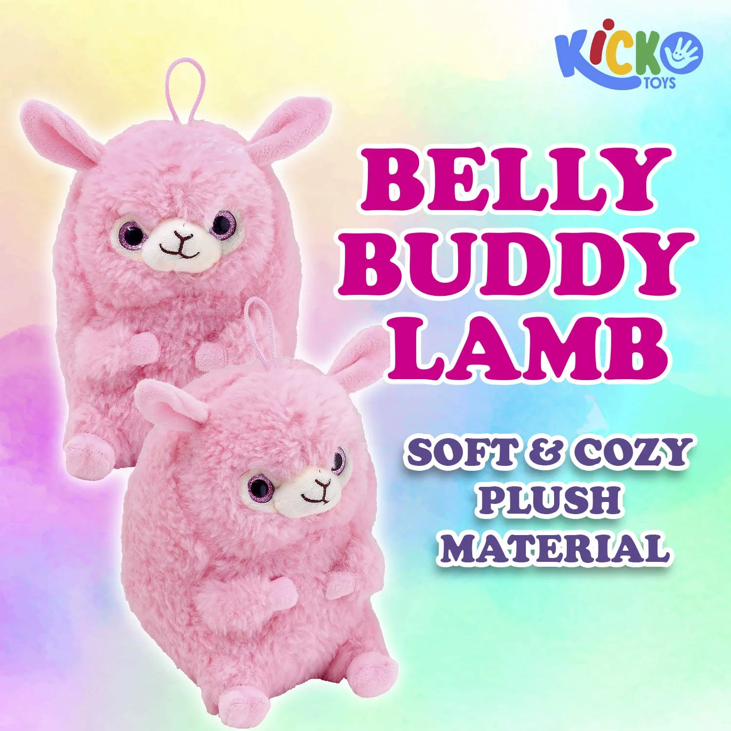 Kicko Huggable Plush Lamb - 7 Inch - 1 Piece Assorted Colors - Stuffed Farm Animals