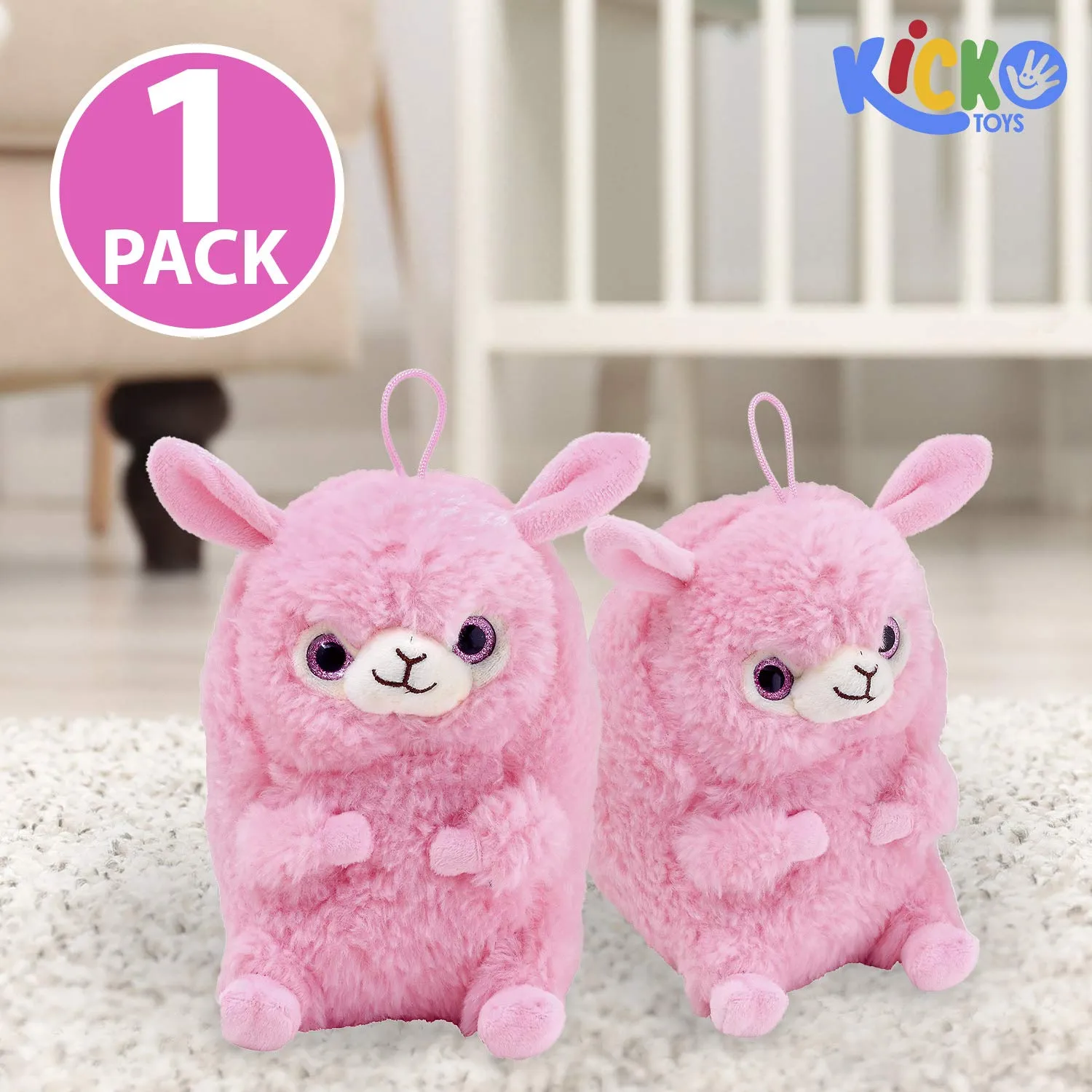 Kicko Huggable Plush Lamb - 7 Inch - 1 Piece Assorted Colors - Stuffed Farm Animals