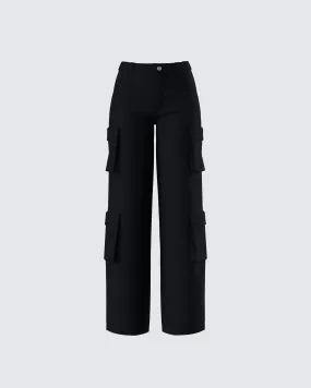 Laura Black Twill Cargo Pant