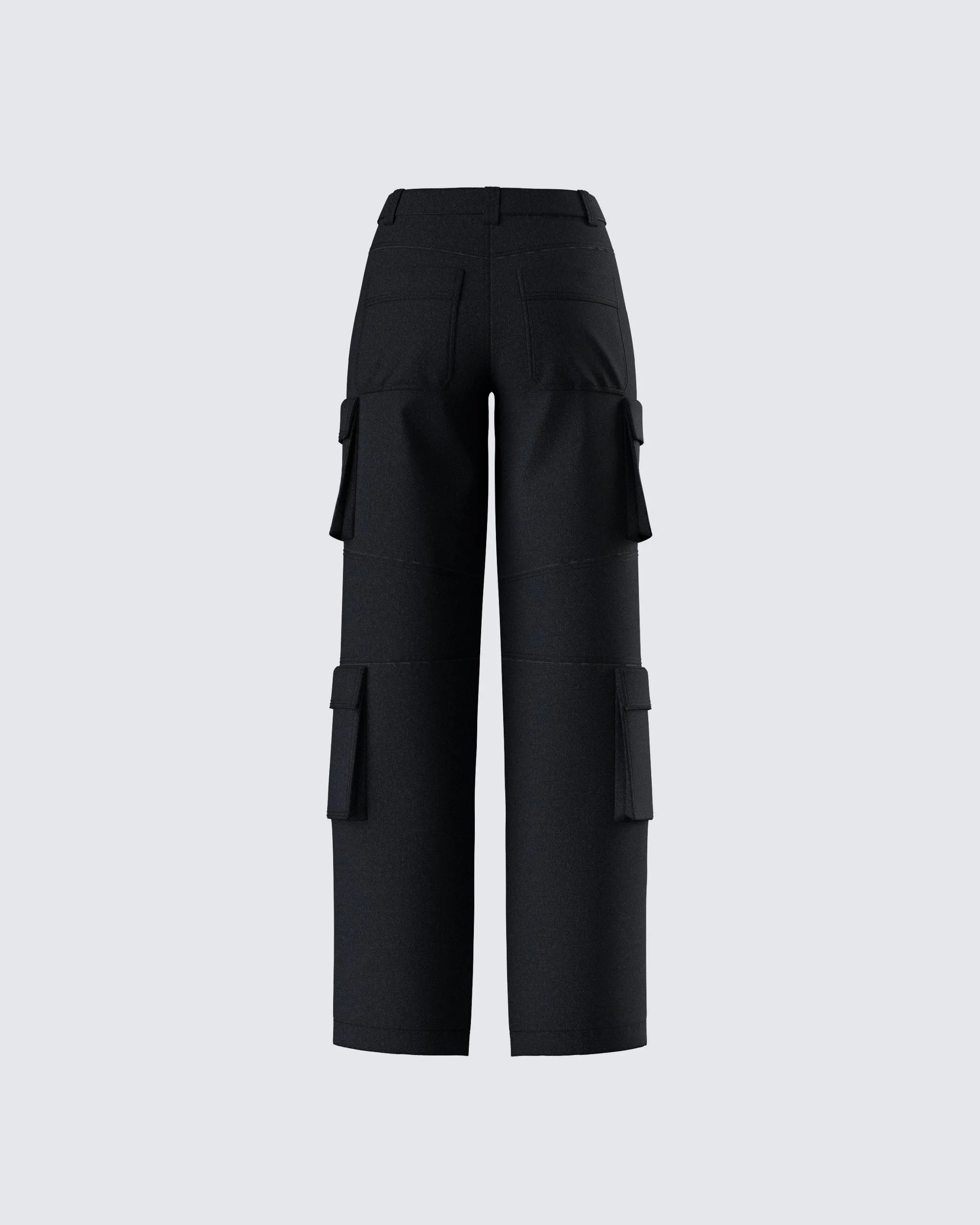 Laura Black Twill Cargo Pant