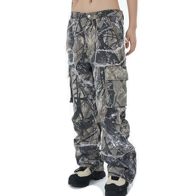 Lemandik Camouflage Cargo Pants Multi Pockets