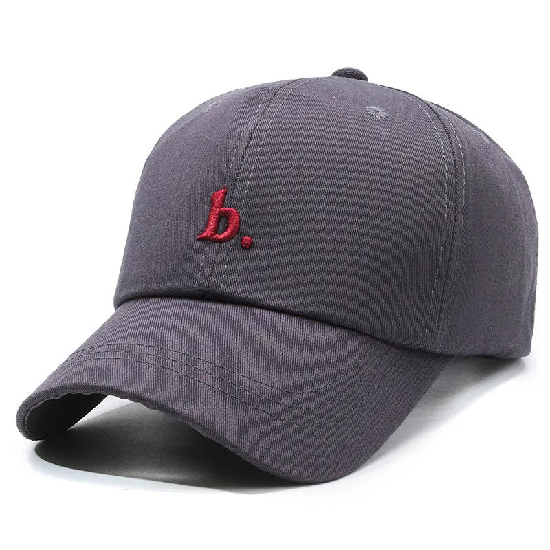 Letter B Soft Top All-match Casual Curved Brim Face-looking Little Girl Peaked Cap