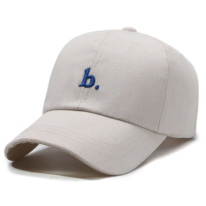 Letter B Soft Top All-match Casual Curved Brim Face-looking Little Girl Peaked Cap