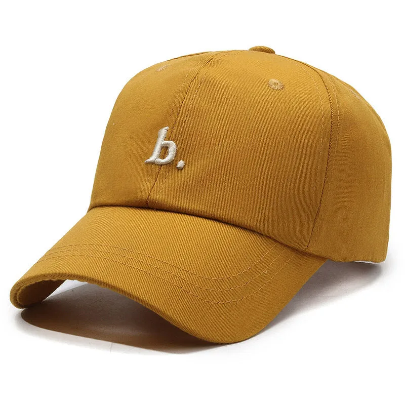 Letter B Soft Top All-match Casual Curved Brim Face-looking Little Girl Peaked Cap