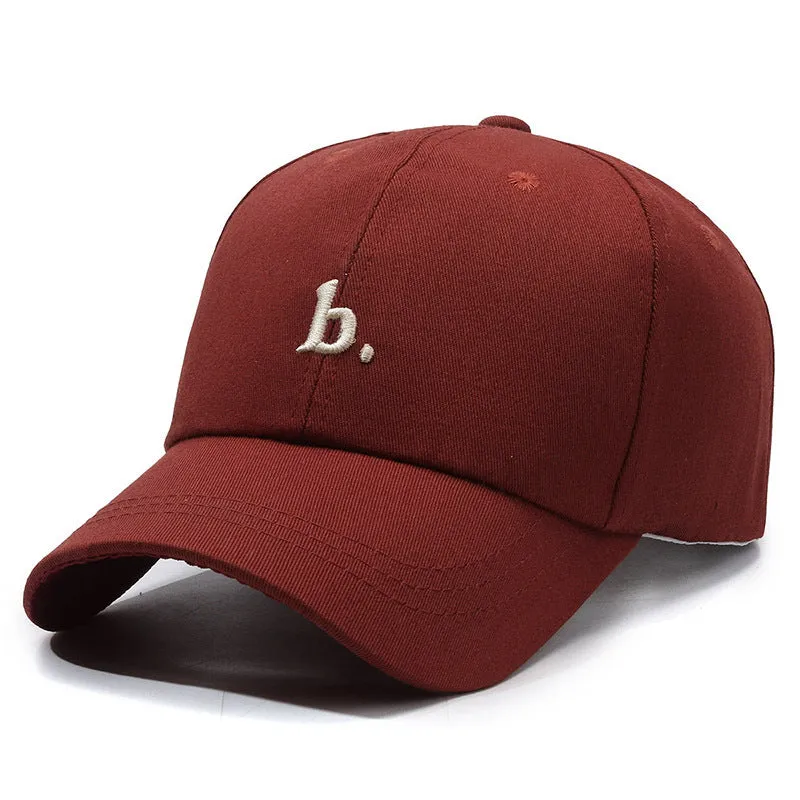 Letter B Soft Top All-match Casual Curved Brim Face-looking Little Girl Peaked Cap