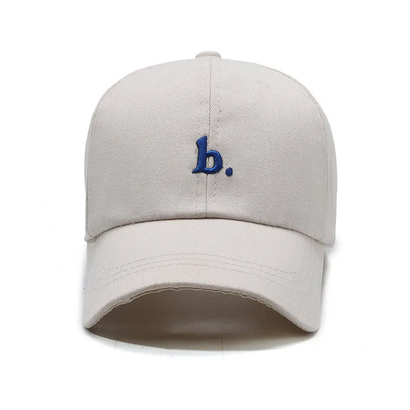 Letter B Soft Top All-match Casual Curved Brim Face-looking Little Girl Peaked Cap