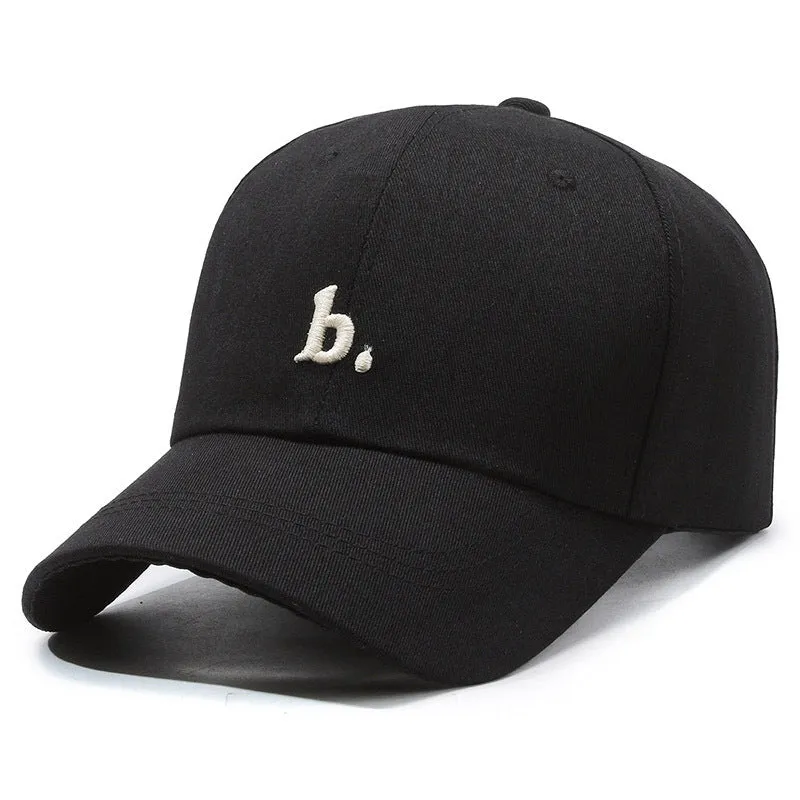 Letter B Soft Top All-match Casual Curved Brim Face-looking Little Girl Peaked Cap