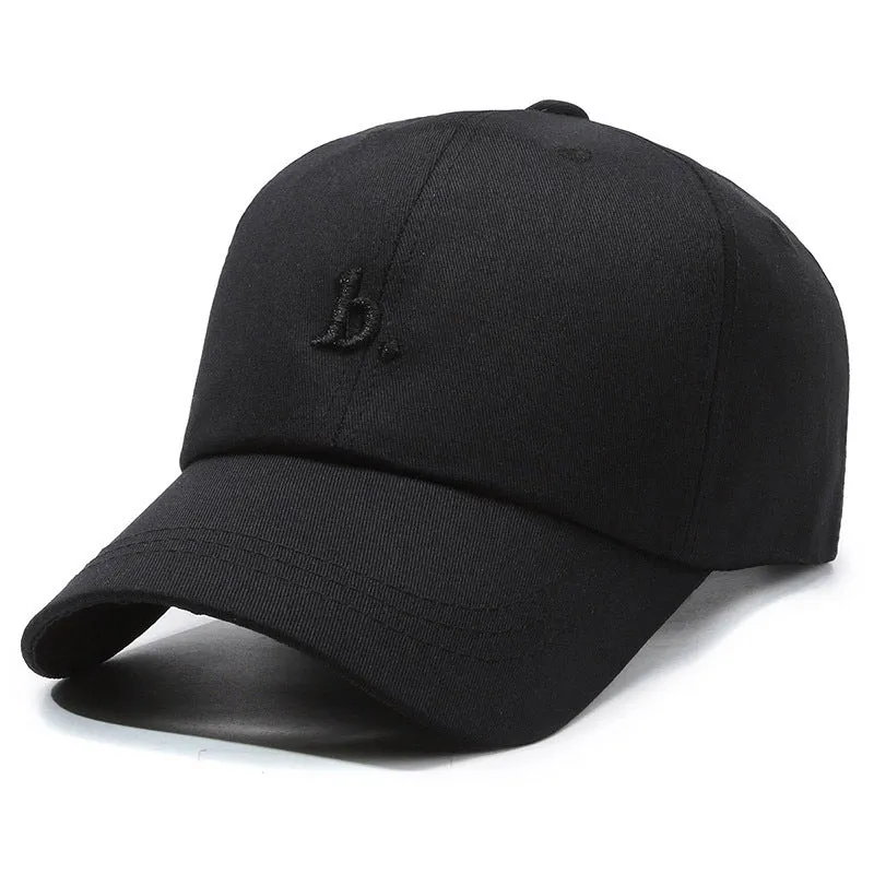 Letter B Soft Top All-match Casual Curved Brim Face-looking Little Girl Peaked Cap