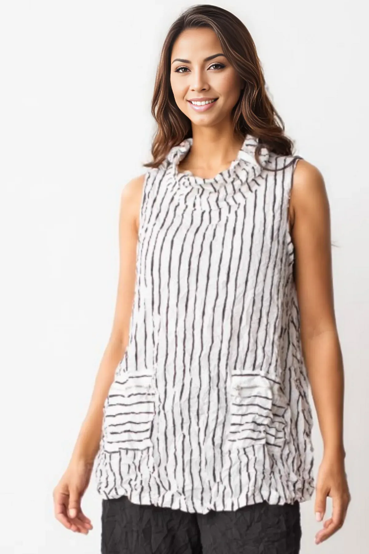 LIV by Habitat Crimped Crepe Split Collar Tank Tunic