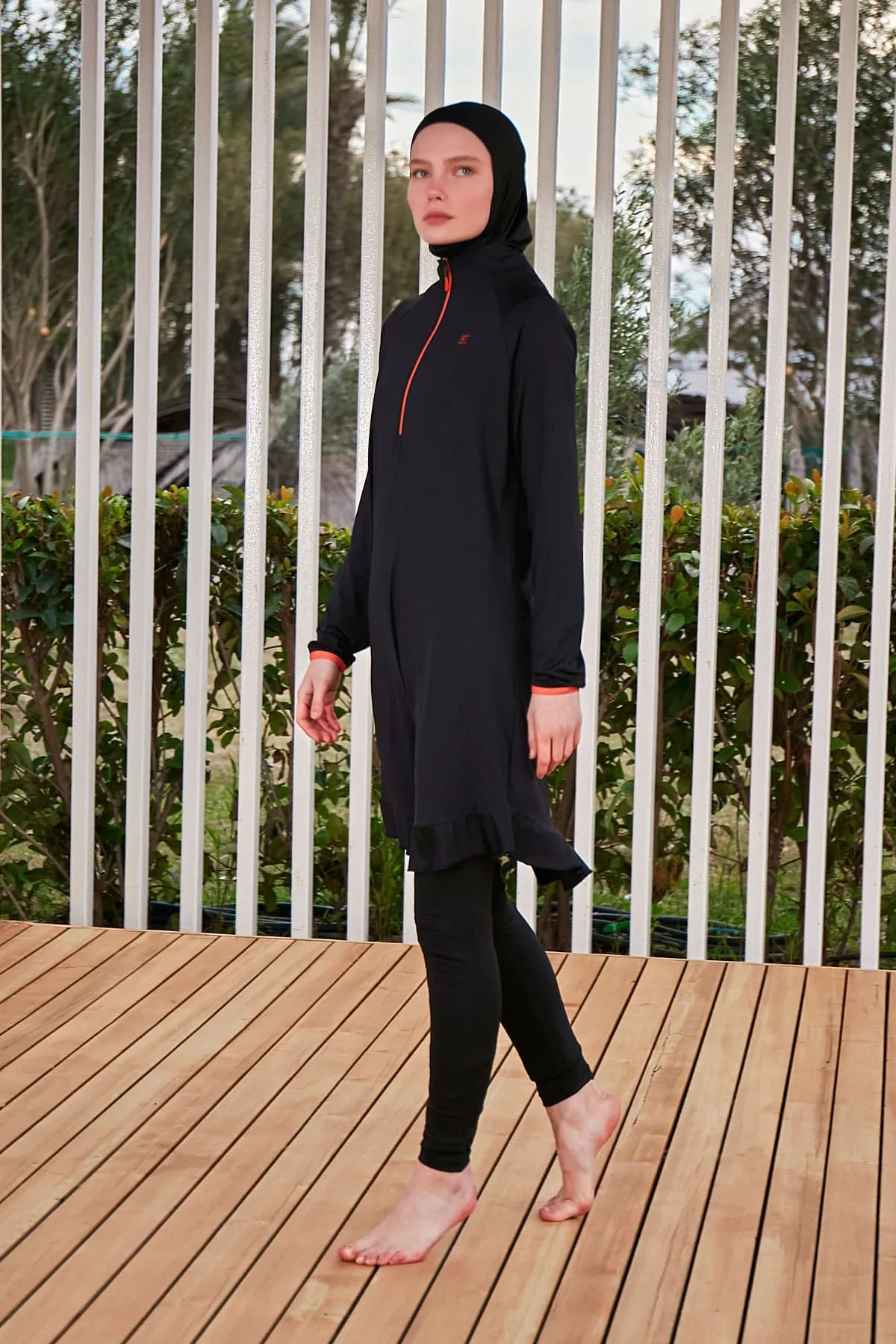 Lycra Black Burkini Modest Swimwear M2474