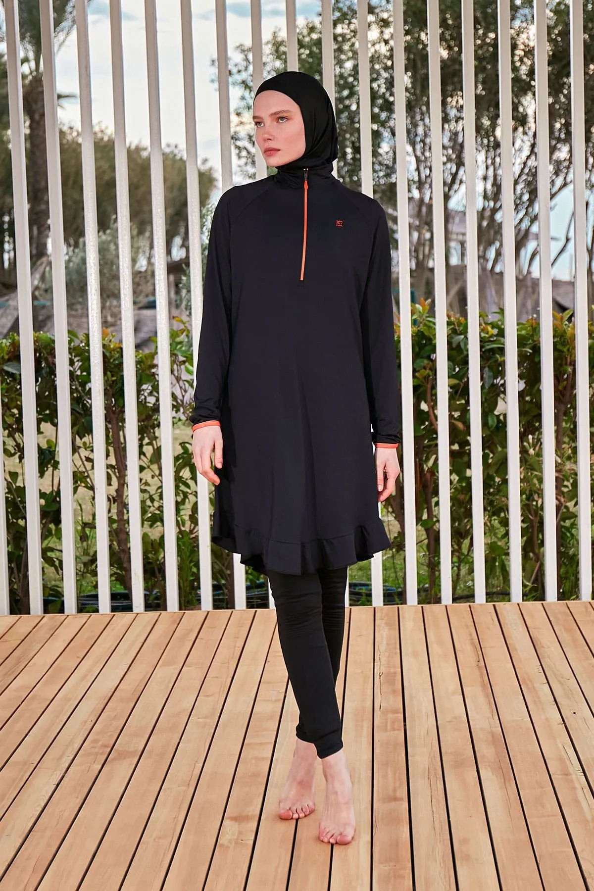 Lycra Black Burkini Modest Swimwear M2474