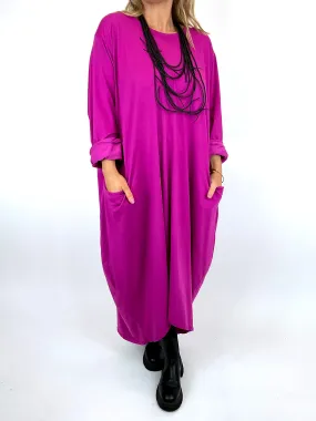 Made in Italy Lagenlook Corley Plain Tunic in Magenta. 9806