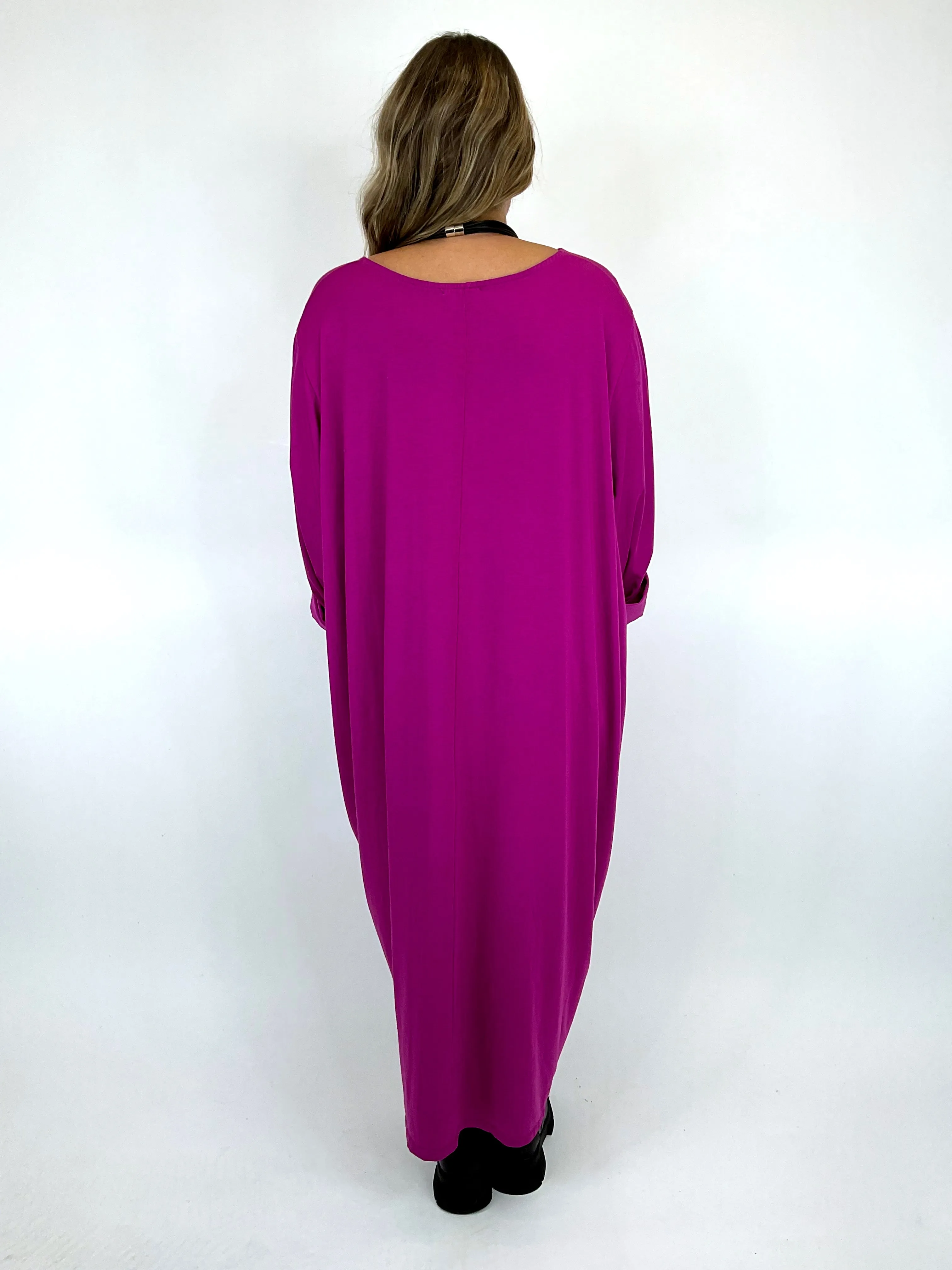 Made in Italy Lagenlook Corley Plain Tunic in Magenta. 9806