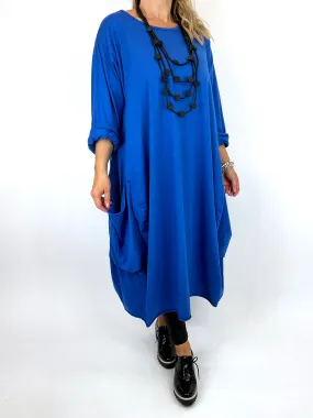 Made in Italy Lagenlook Martha Pocket Tunic in Royal Blue. Code 9904