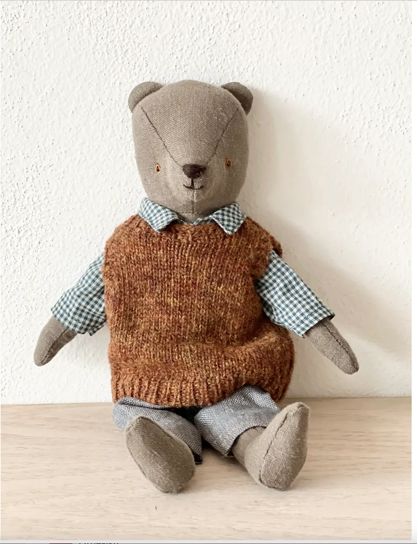 MAILEG TEDDY DAD SHIRT, SLIPOVER/VEST & PANT