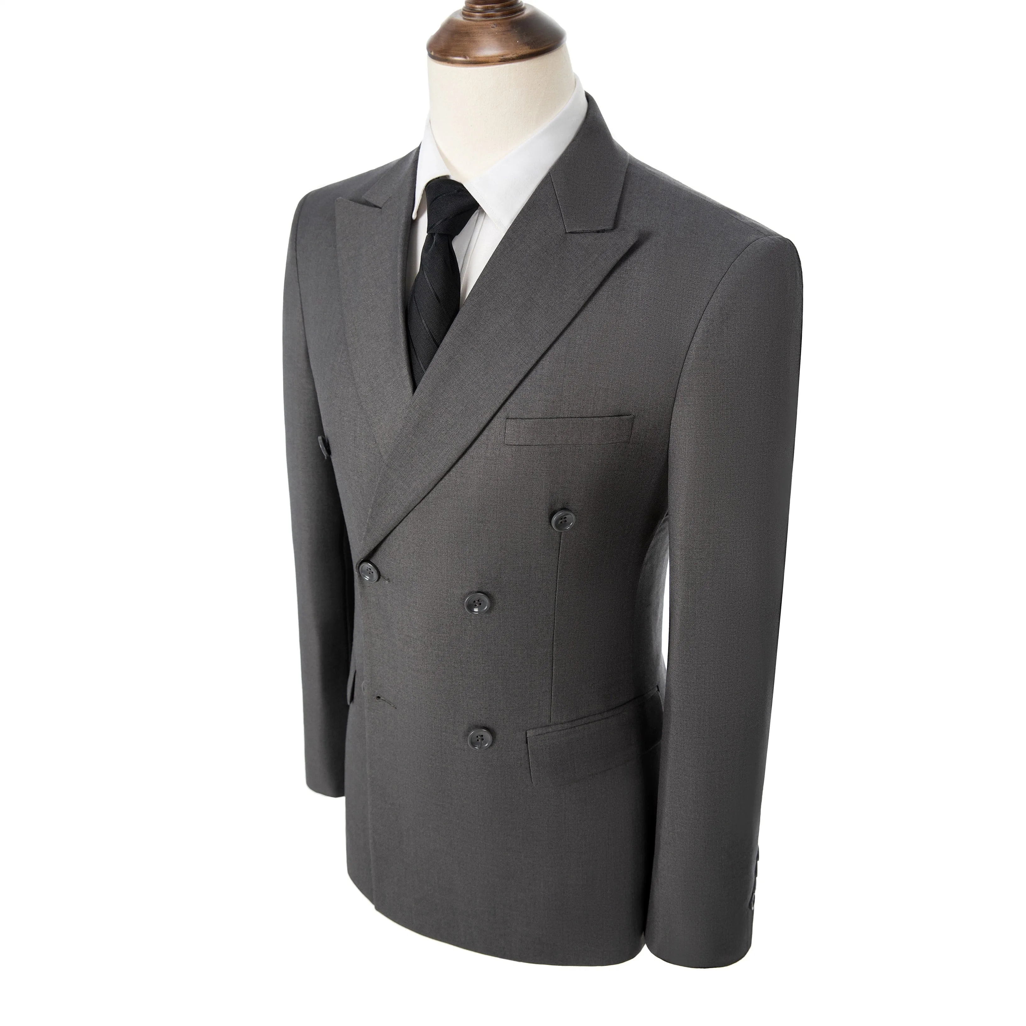 Mens 2 Piece Suit Slim Fit Double Breasted Peak Lapel Mens Coat (Blazer Pants)