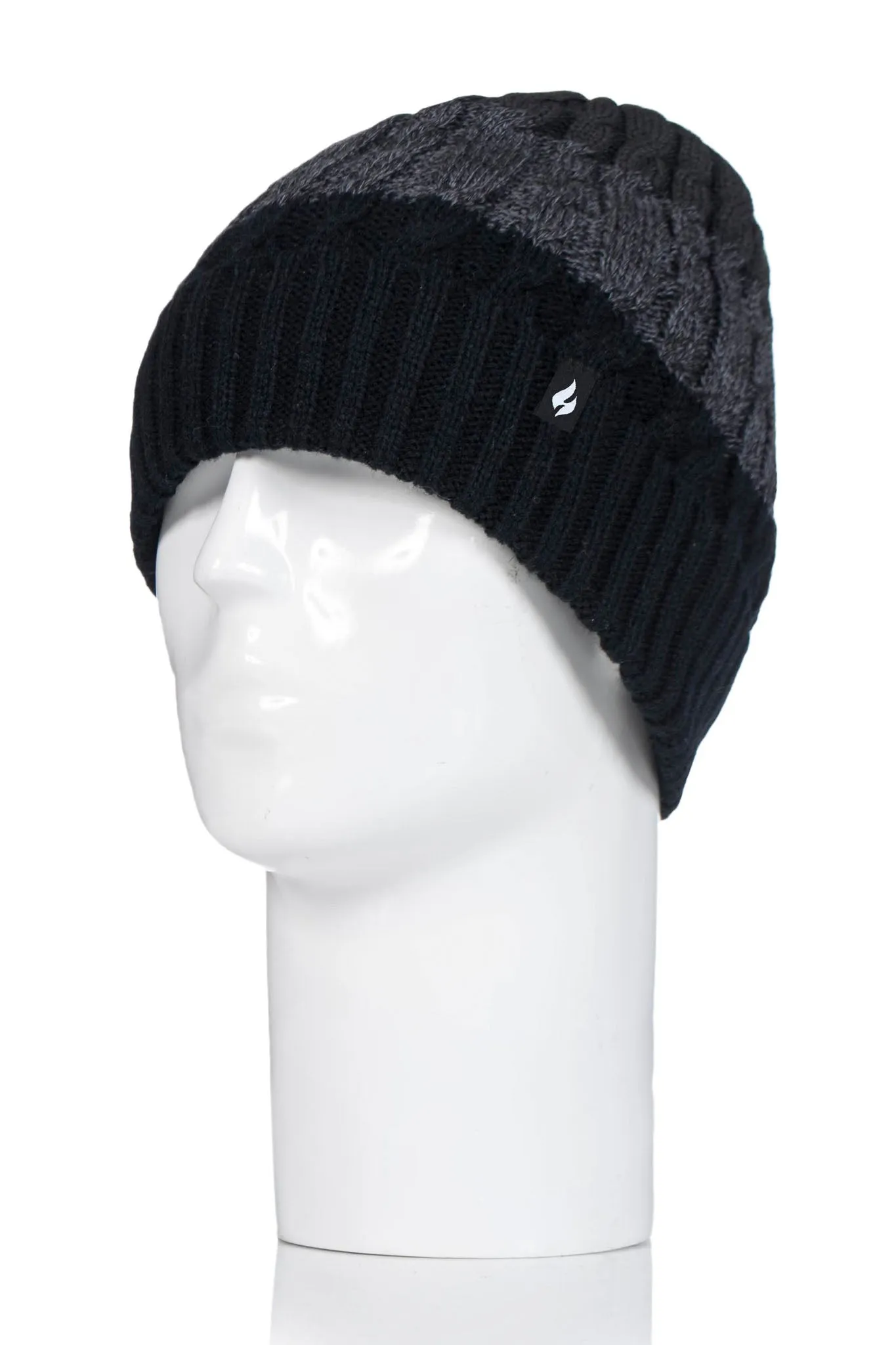 Men's Mavis Three-Tone Cable Knit Roll Up Hat