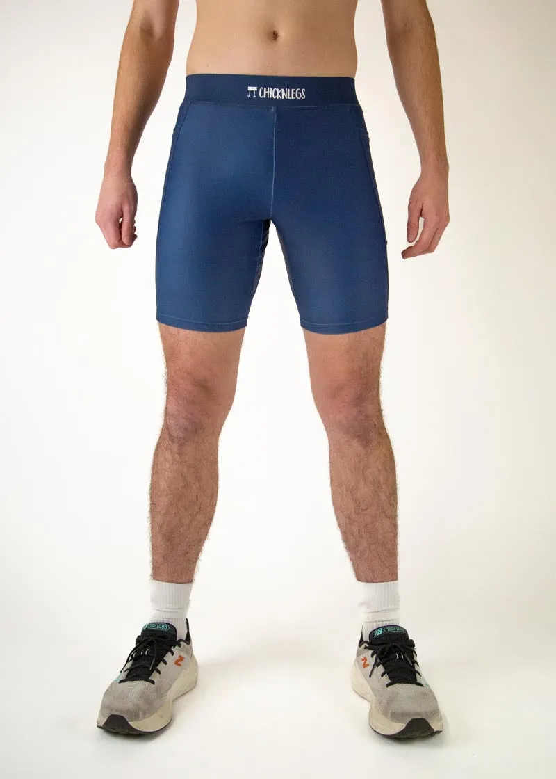 Men's Navy Blue 8" Half Tights