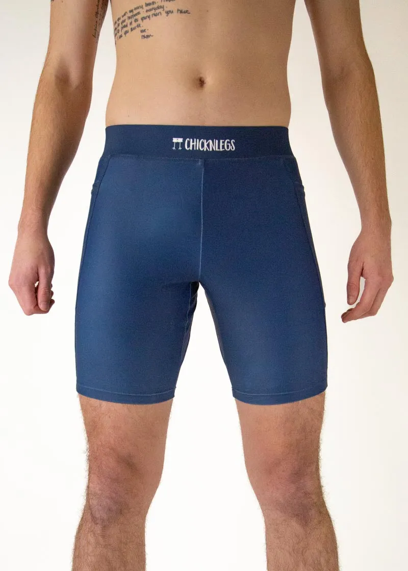 Men's Navy Blue 8" Half Tights