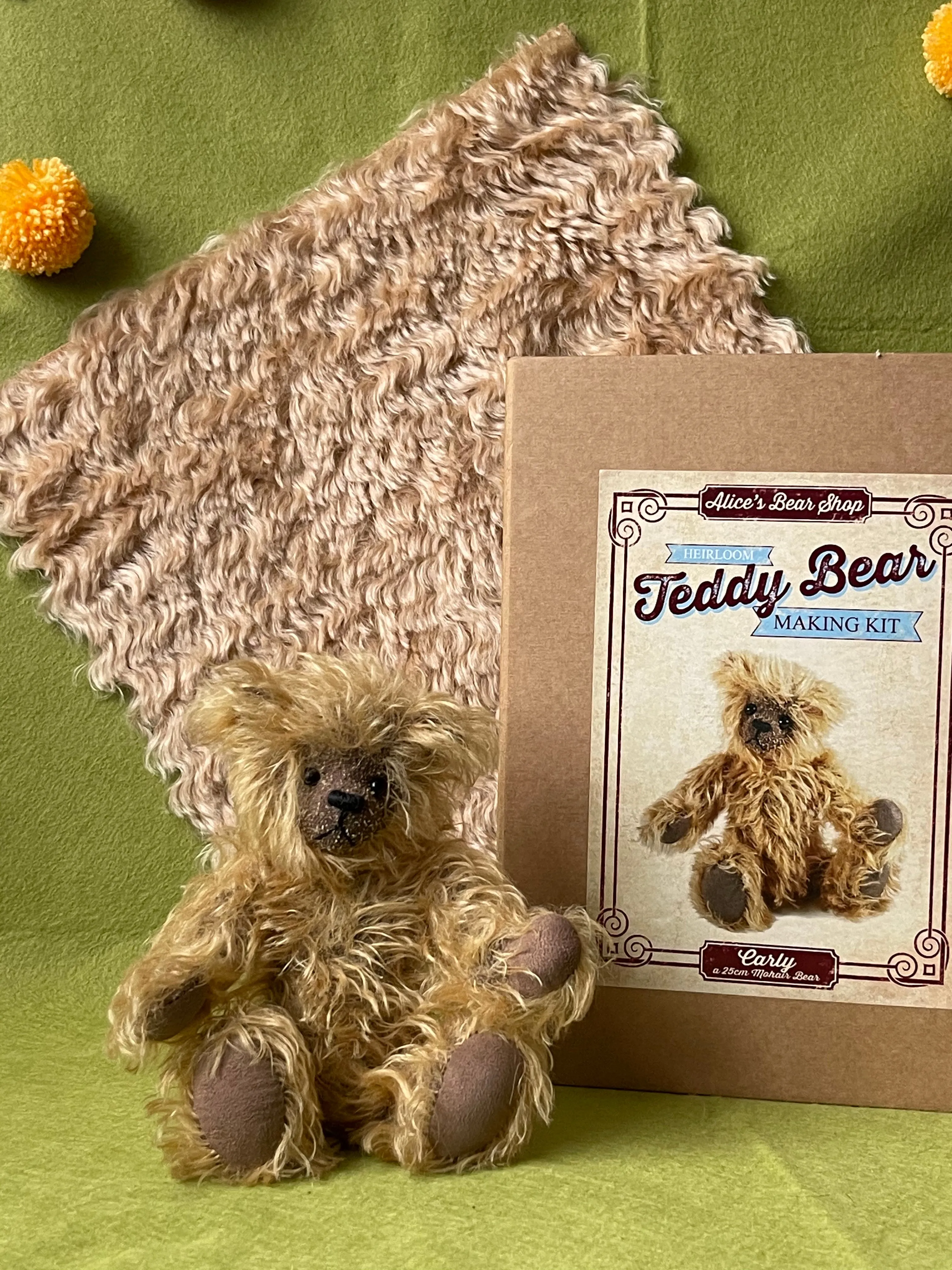 Mohair Teddy Bear Making Kit - Carly 25cm Bear