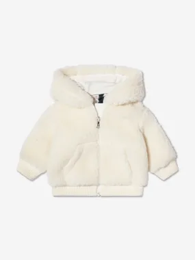 Moncler Enfant Baby Boys Fluffy Zip Up Top in Ivory