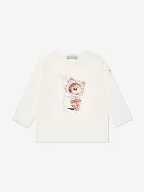 Moncler Enfant Baby Boys Long Sleeve BearT-Shirt in Ivory