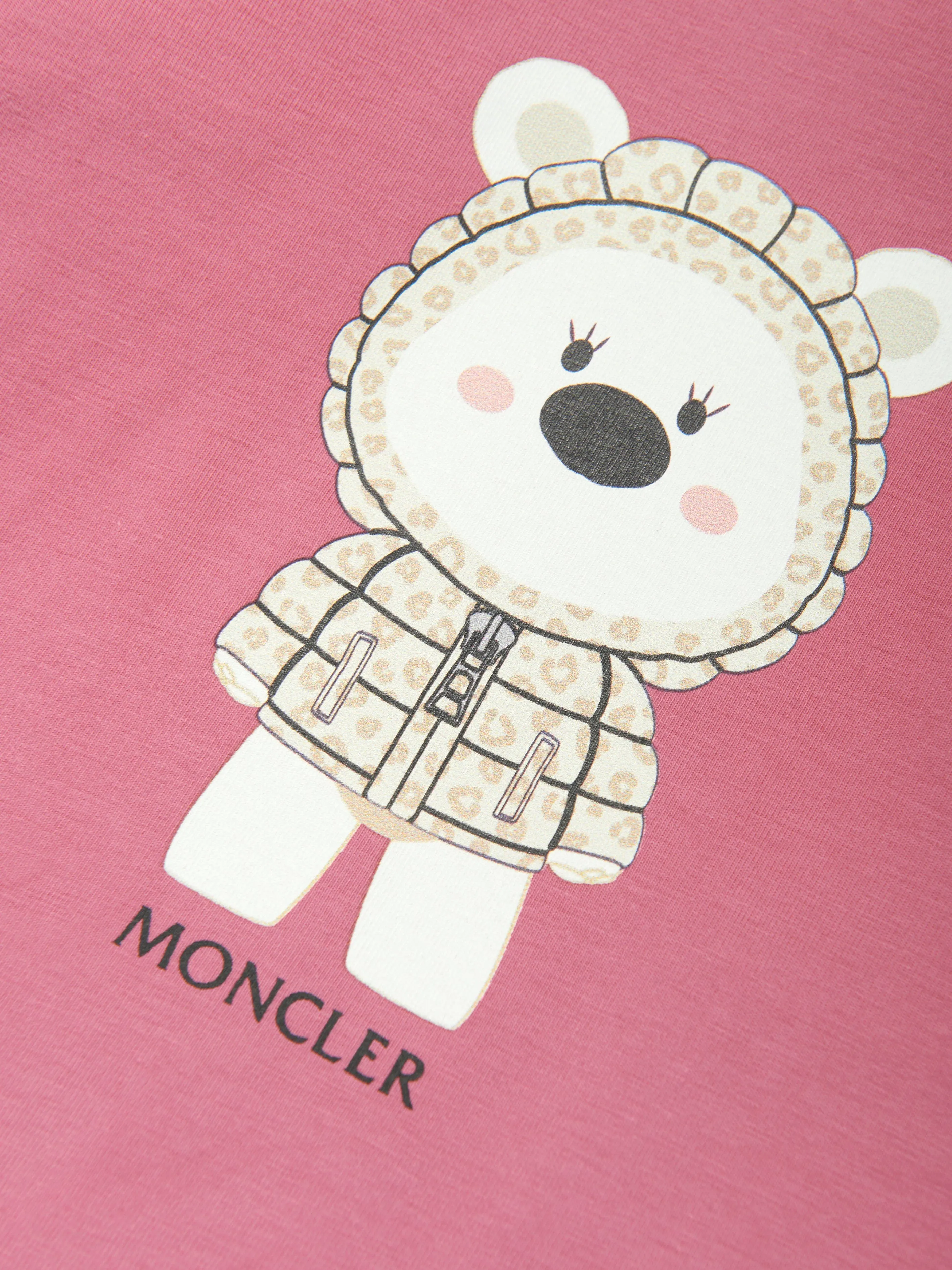 Moncler Enfant Baby Girls Long Sleeve Bear T-Shirt in Pink