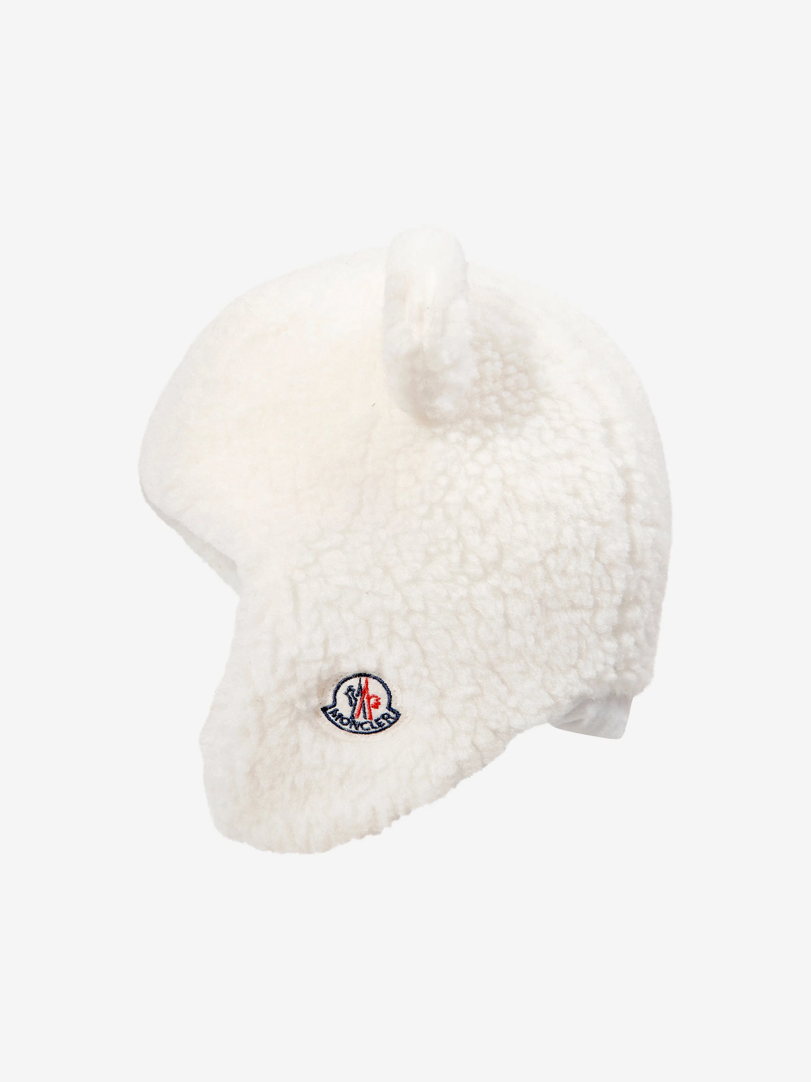 Moncler Enfant Baby Teddy Cap With Earflaps in Ivory