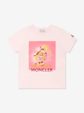 Moncler Enfant Girls Graphic Tennis Logo T-Shirt in Pink