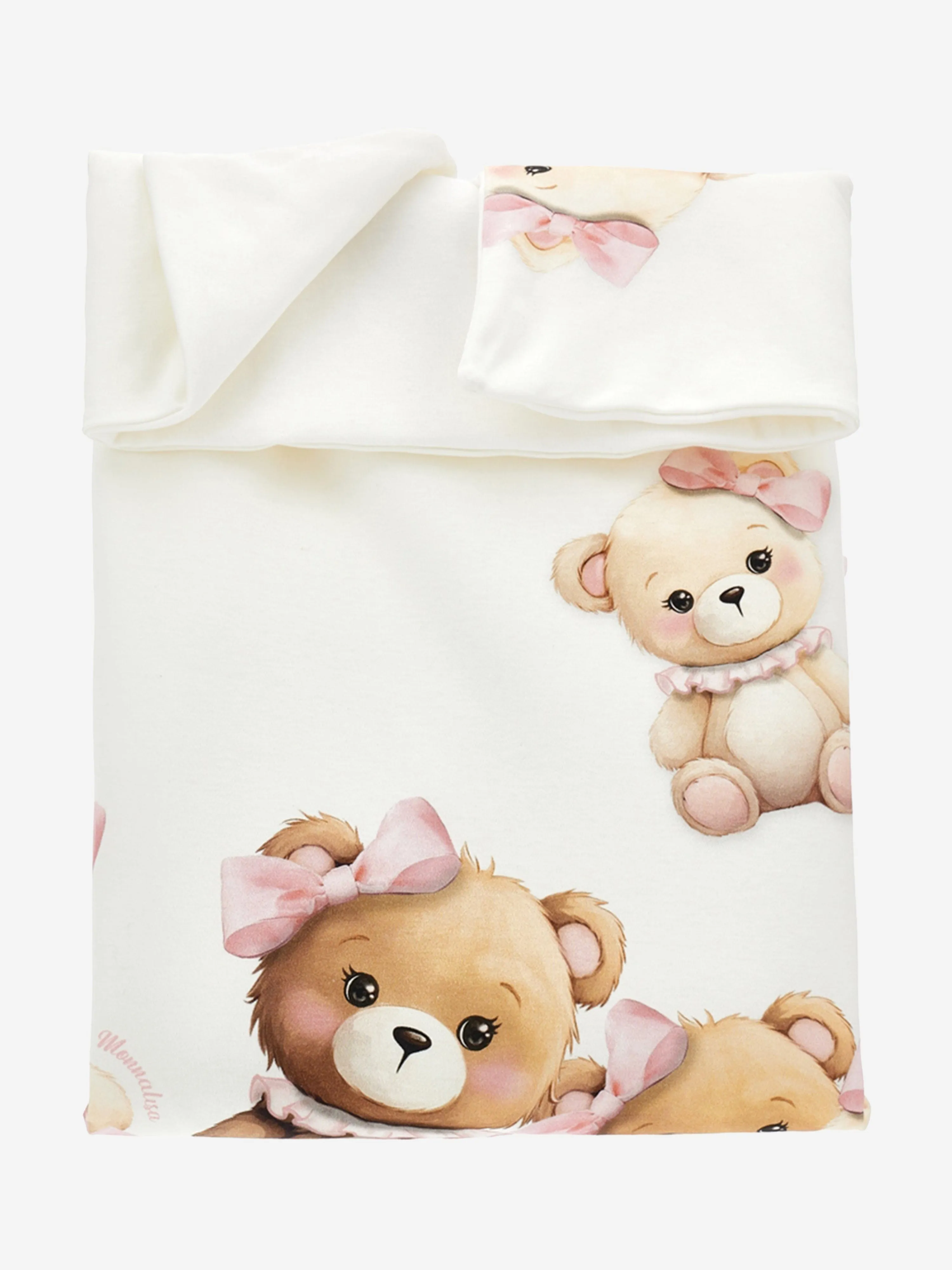 Monnalisa Baby Girls Bear Blanket in Ivory