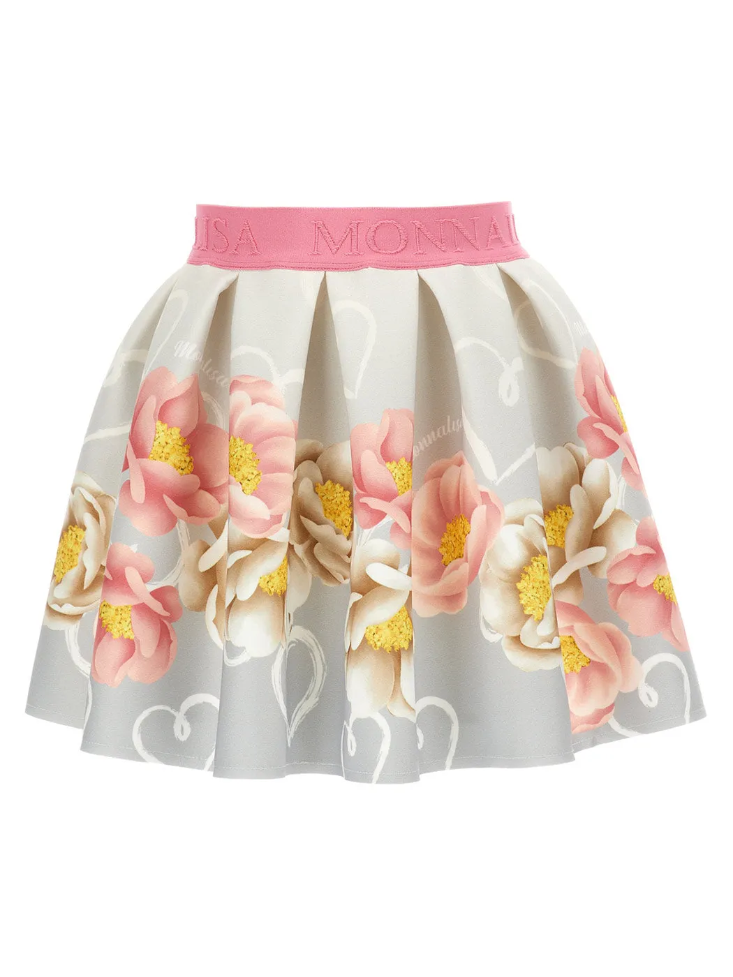 MONNALISA Girl's Floral neoprene skirt-11B701