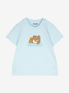 Moschino Baby Bear Logo T-Shirt With Gift Box in Blue