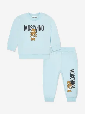 Moschino Baby Bear Logo Tracksuit in Blue