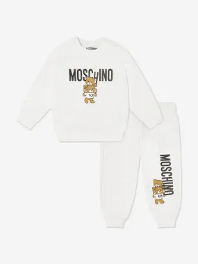 Moschino Baby Bear Logo Tracksuit in Ivory