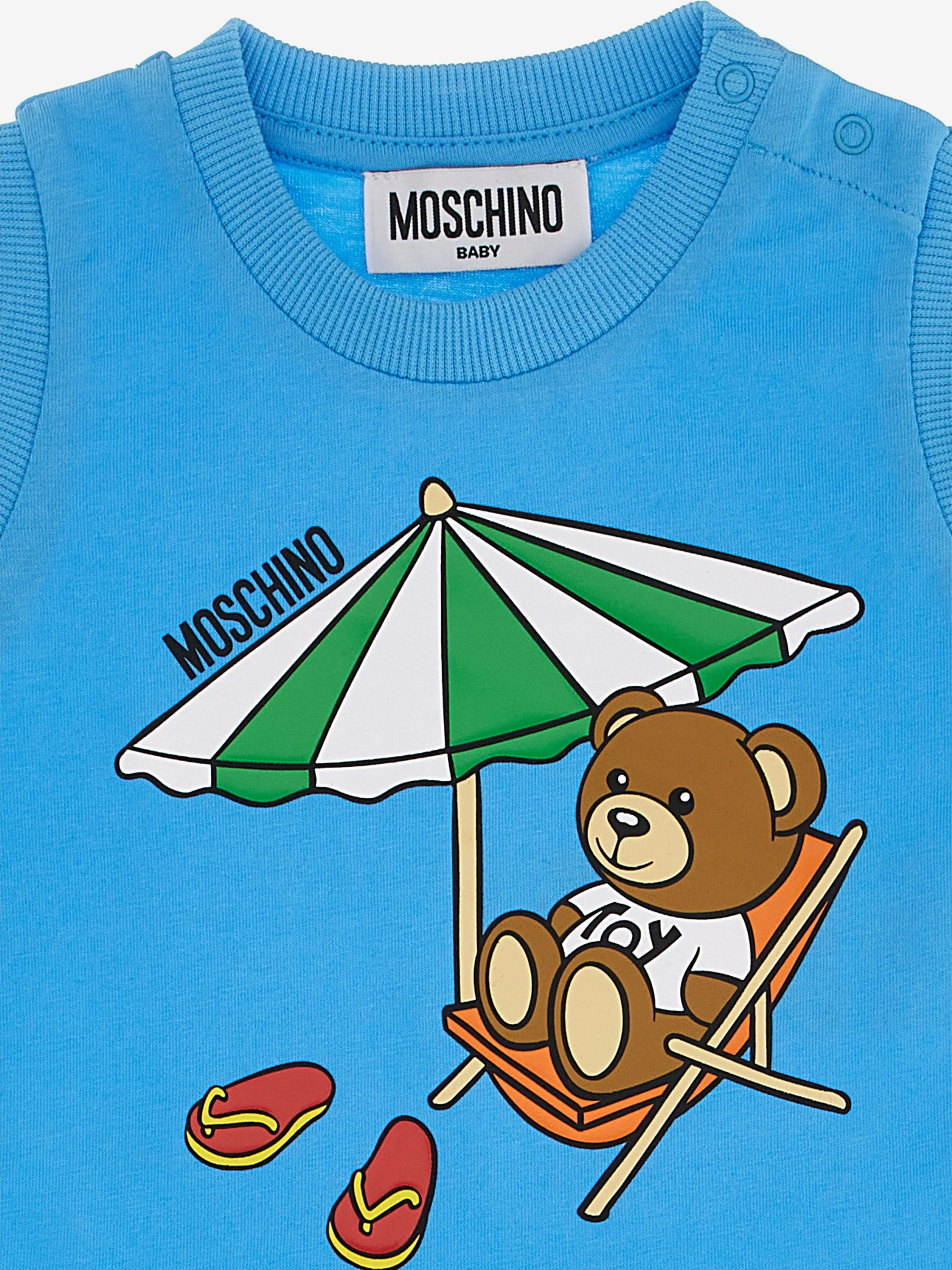 Moschino Baby Boys Beach Teddy Short Set in Blue