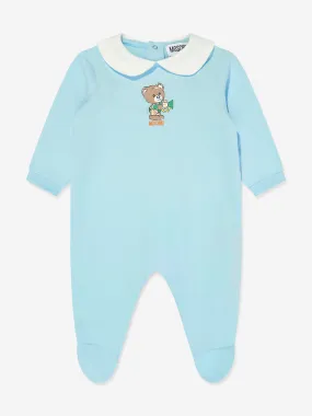 Moschino Baby Boys Bear Babygrow in Blue