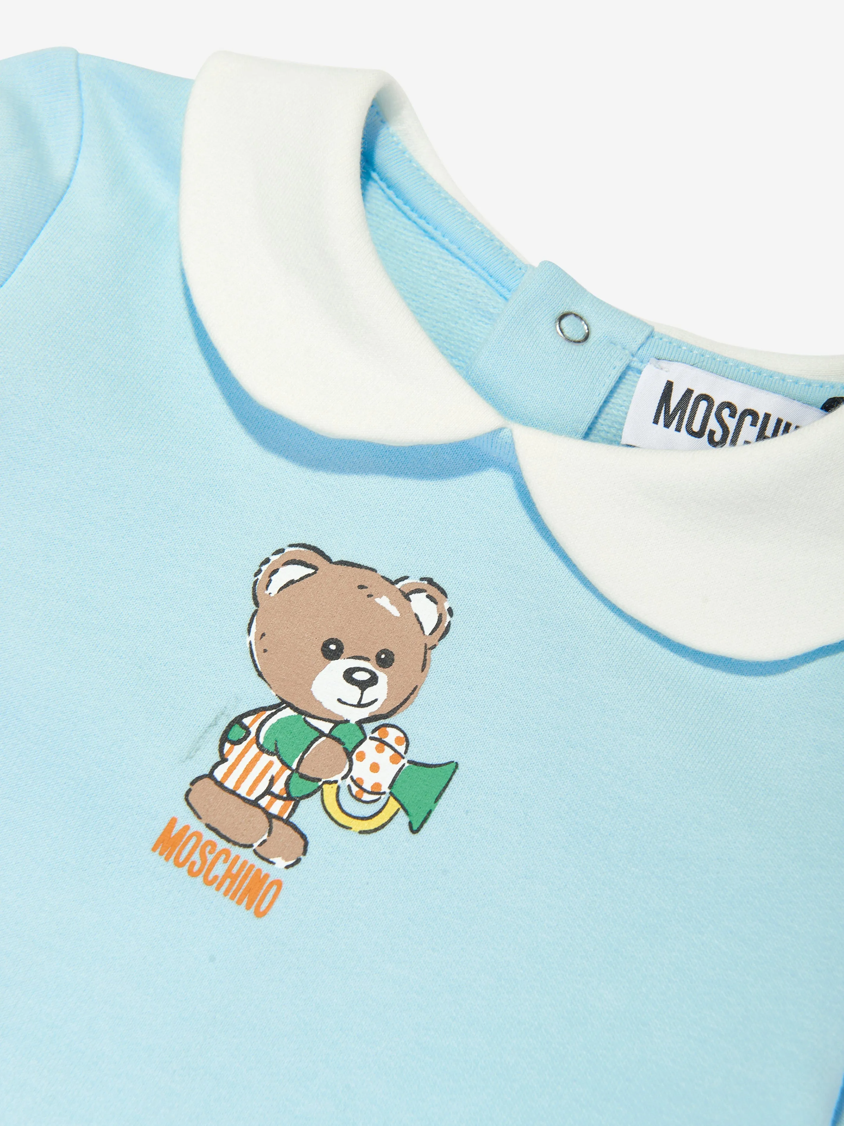 Moschino Baby Boys Bear Babygrow in Blue