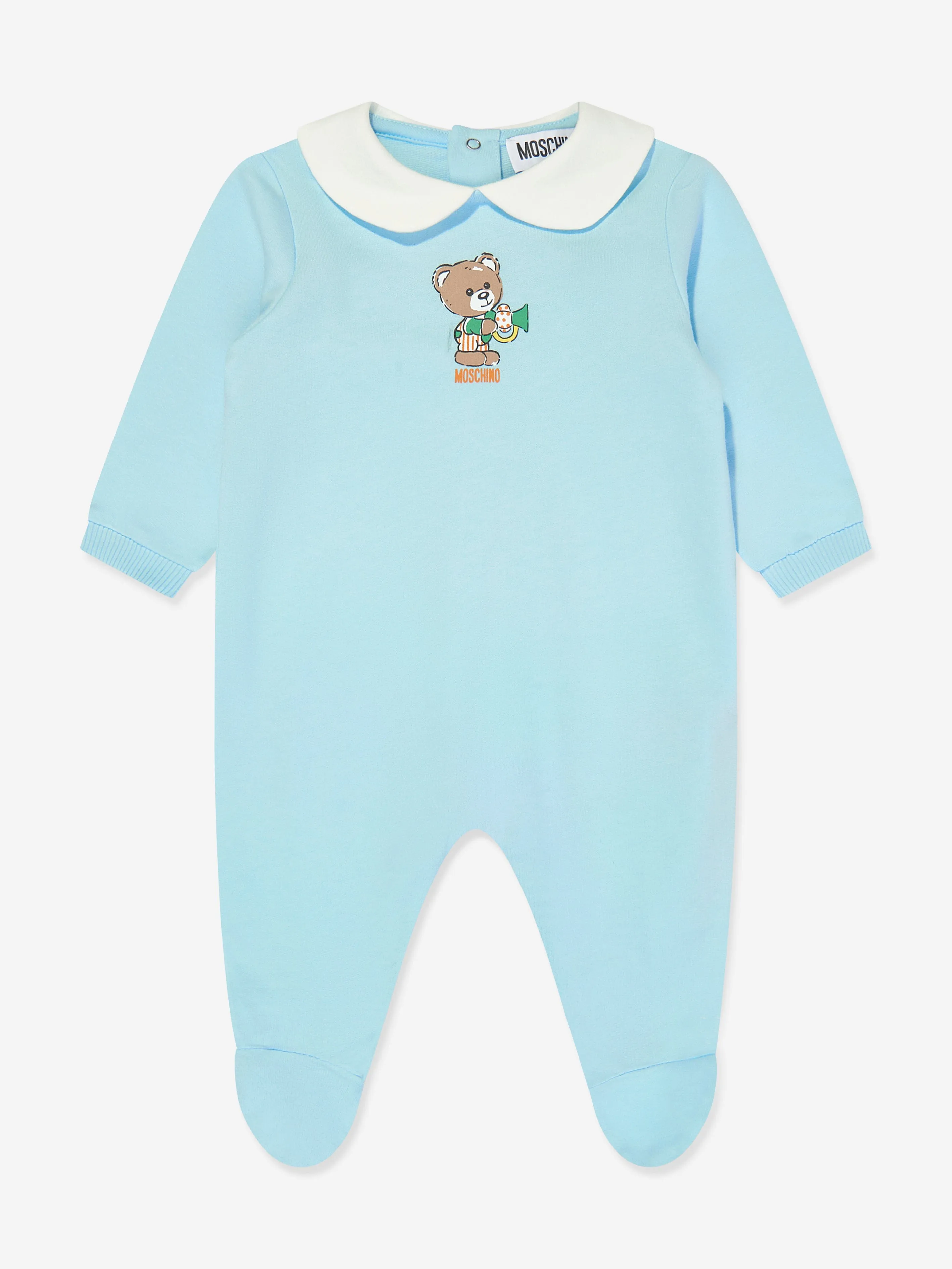 Moschino Baby Boys Bear Babygrow in Blue